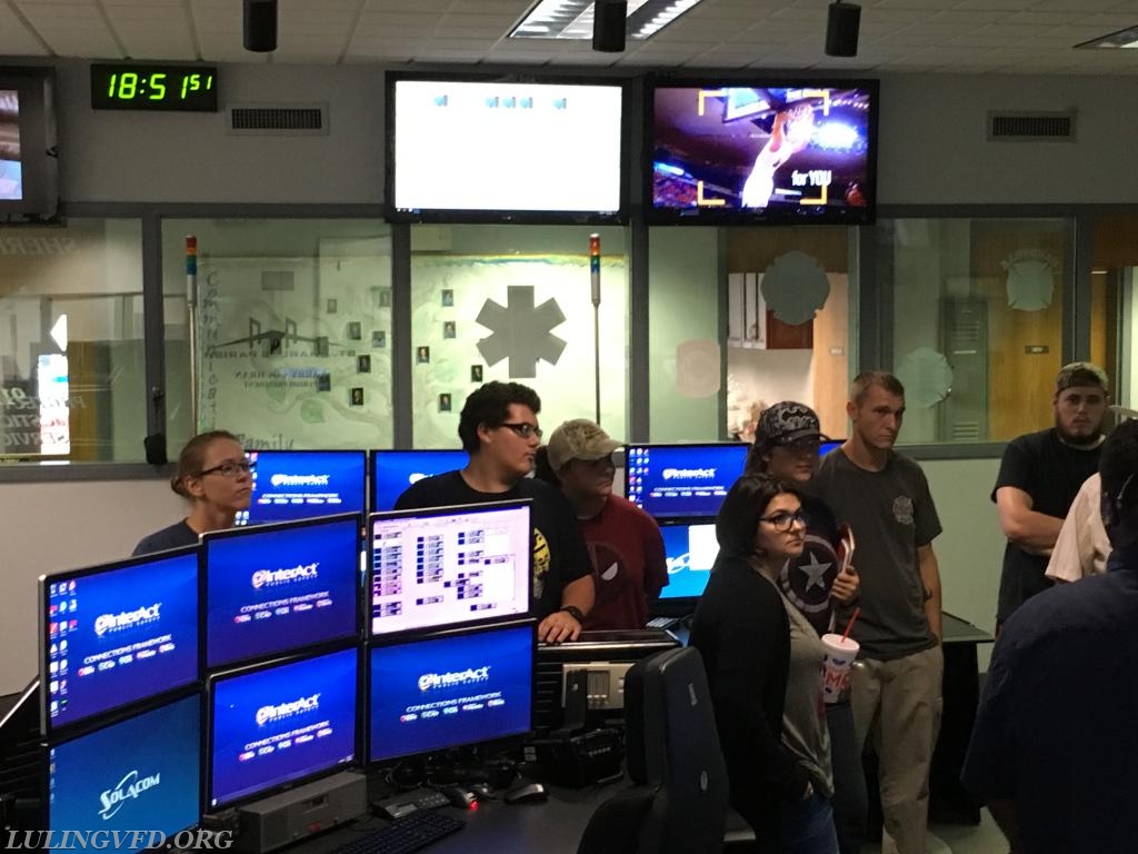 July 16, 2018 New Members and Jr. FF's tour the St. Charles Parish 9-1-1 Communications Center 